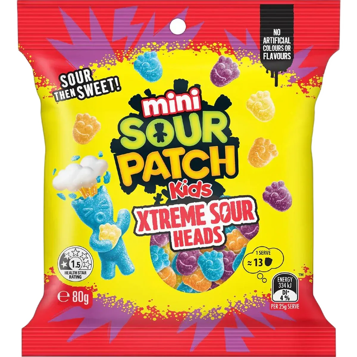 Mini Sour Patch Kids - Xtreme Sour Heads - 