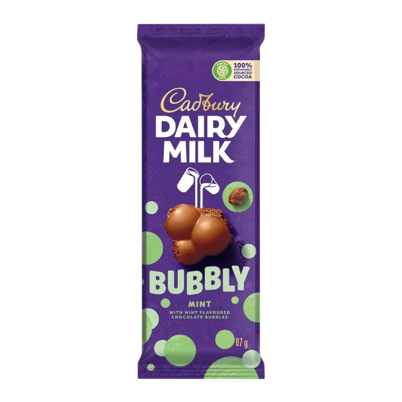 Cadbury's Dairy Milk Bubbly Mint - Australia 