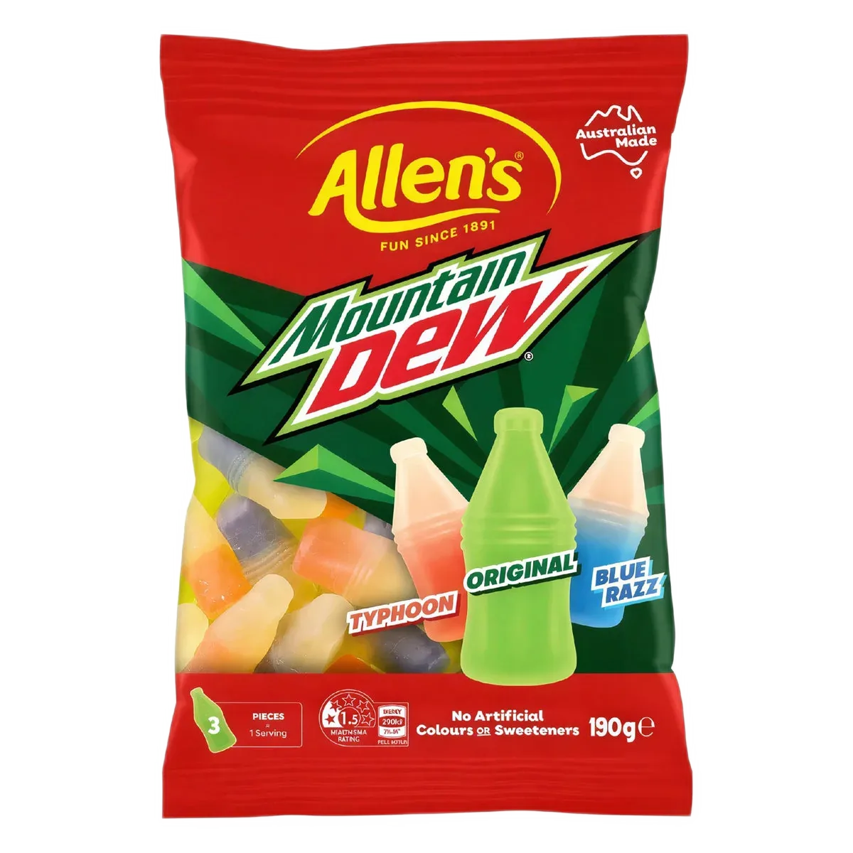 Allens Mountain Dew Candy - Australia 