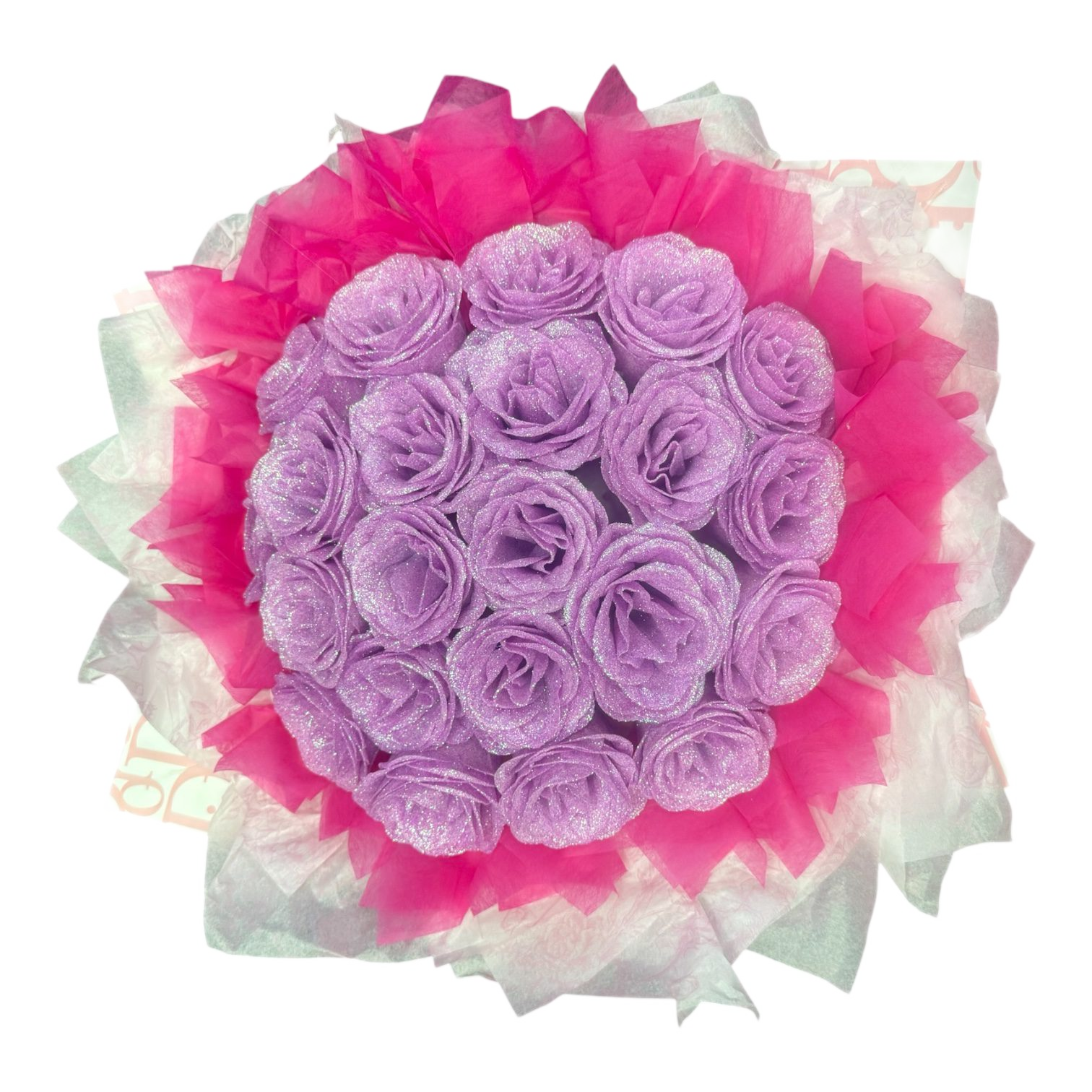 Eternal Glitter Rose Bouquet - Lilac/Purple Occasion/Birthday