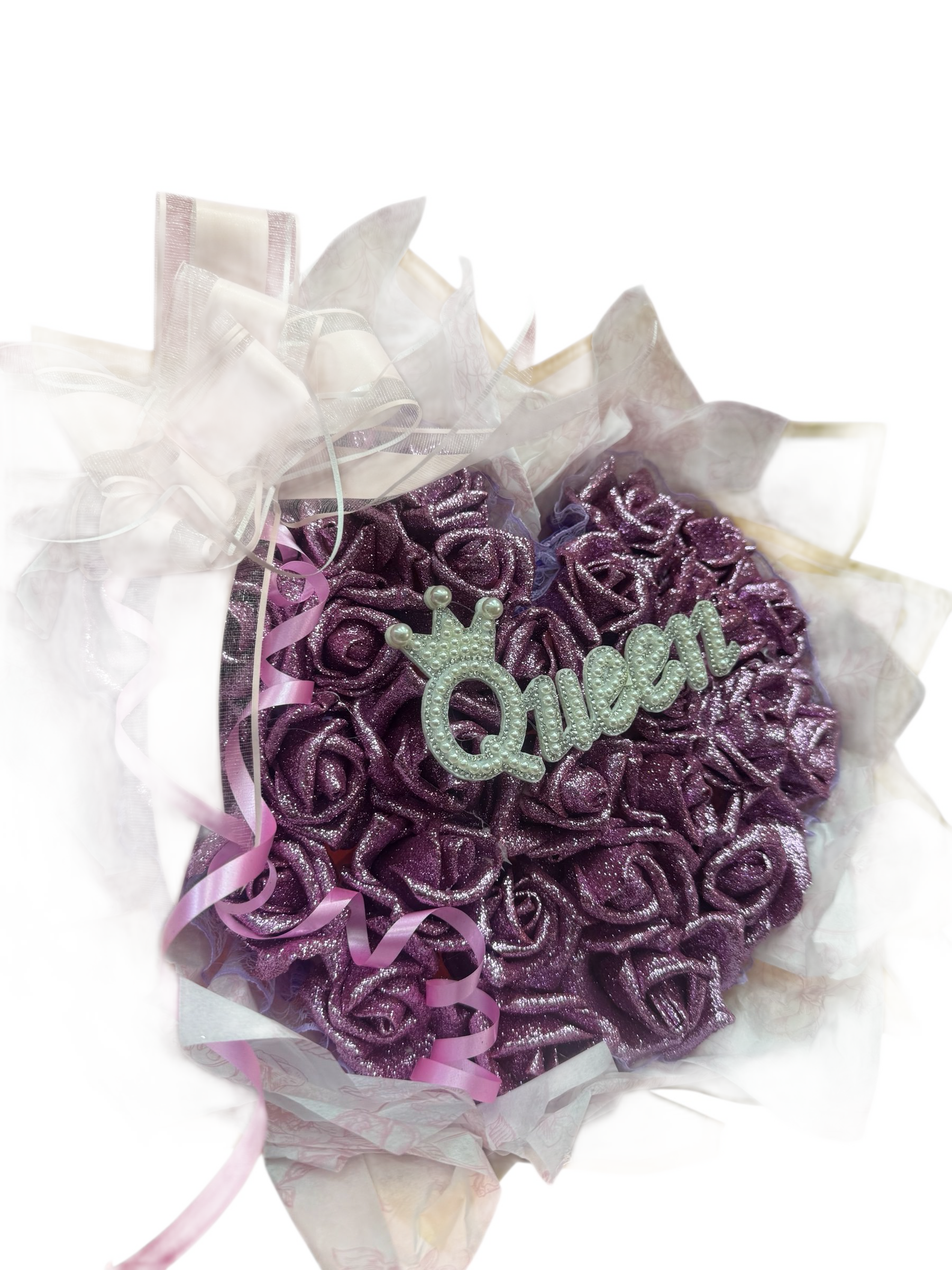 Eternal Glitter Rose Bouquet - Purple Queen