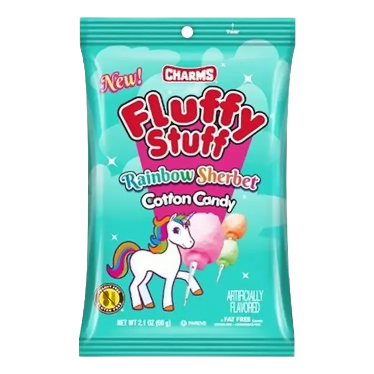 Charms Fluffy Stuff Rainbow Sherbet Cotton Candy  -USA