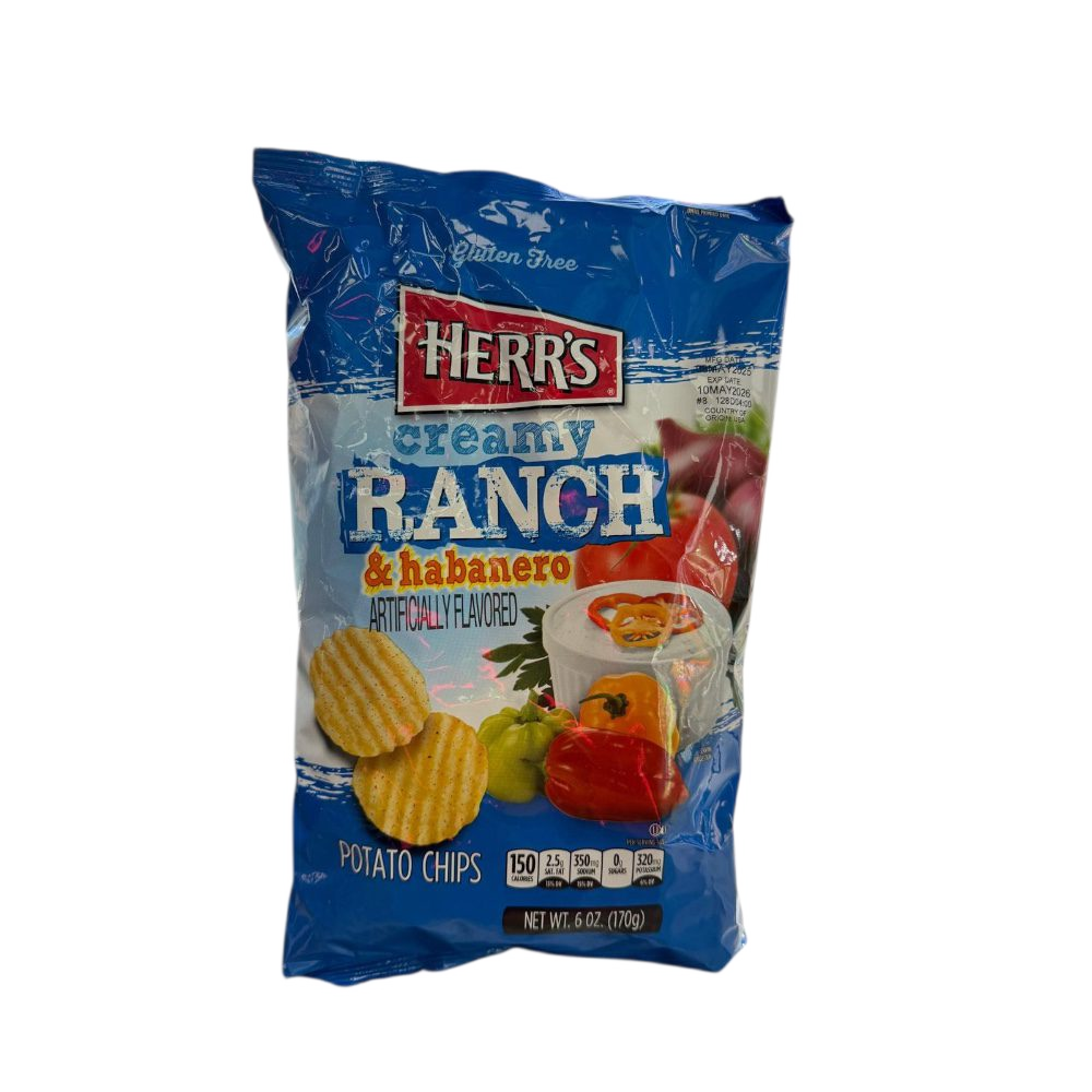 Herrs Creamy Ranch and Habanero Potato chips - USA