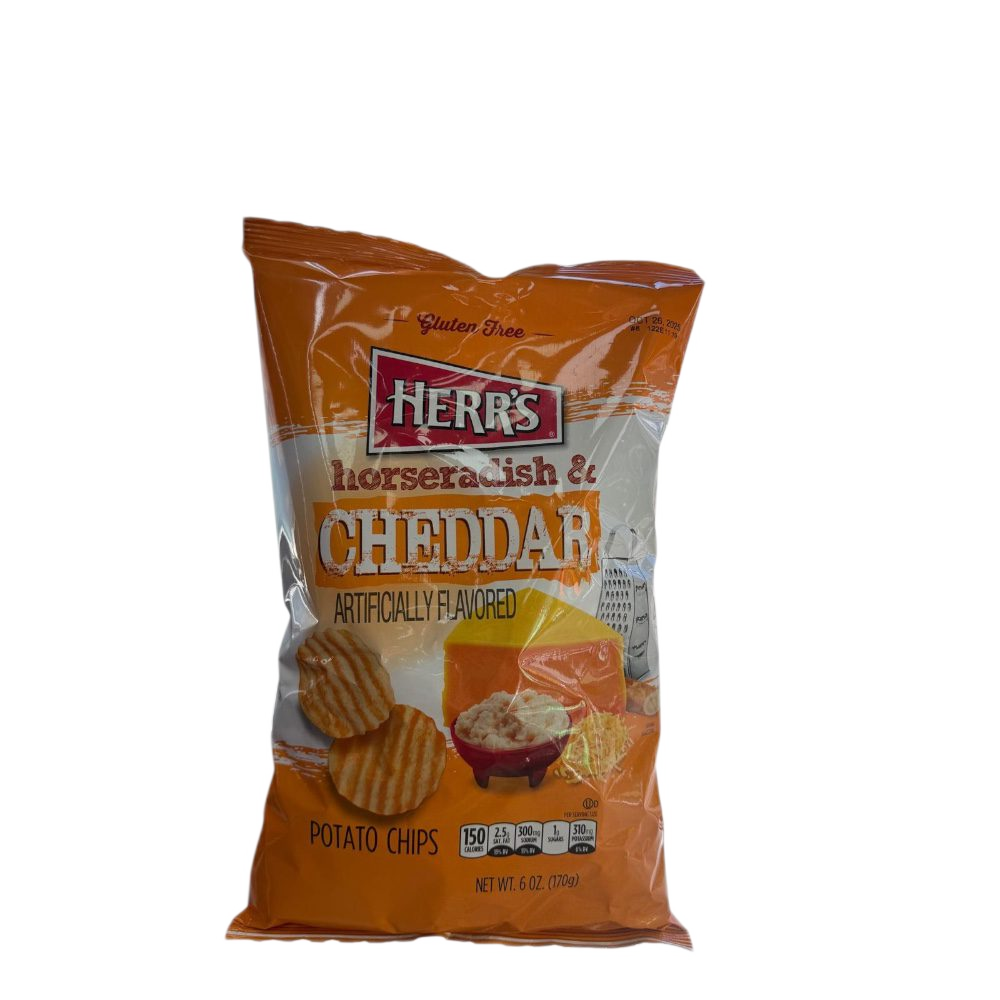 Herrs Horseradish and Cheddar Ridge Cut Chips - USA