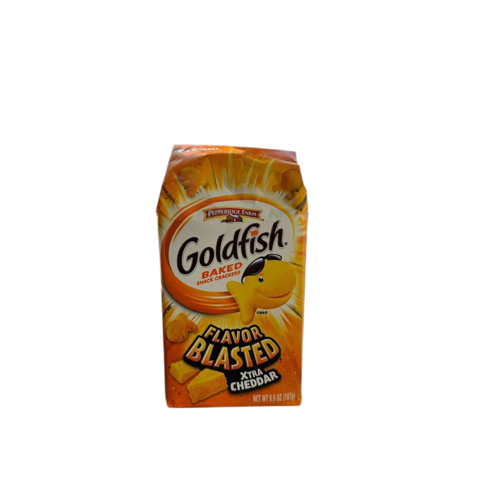 Goldfish crackers. Flavor Blasted Xtra Cheddar.